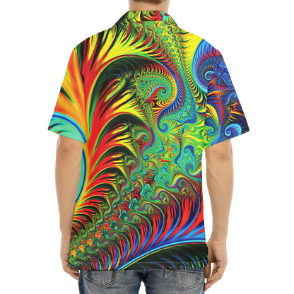 Psychedelic Fractal Print Aloha Shirt