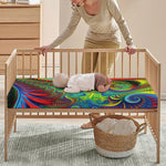 Psychedelic Fractal Print Baby Crib Sheet