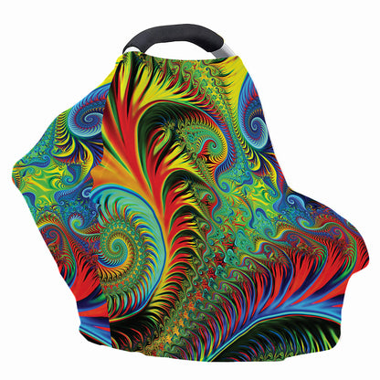 Psychedelic Fractal Print Baby Seat Cover