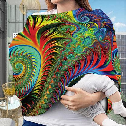 Psychedelic Fractal Print Baby Seat Cover