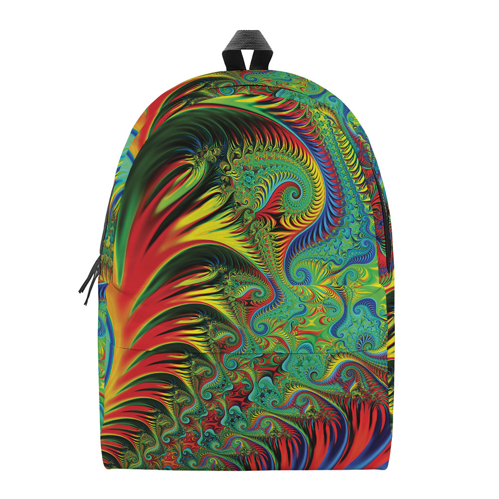 Psychedelic Fractal Print Backpack