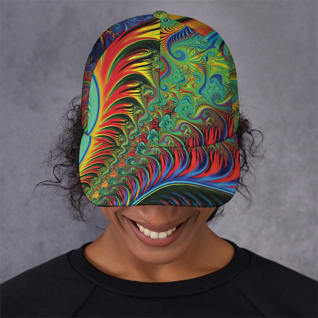 Psychedelic Fractal Print Baseball Cap