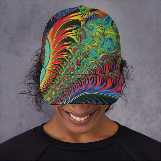 Psychedelic Fractal Print Baseball Cap