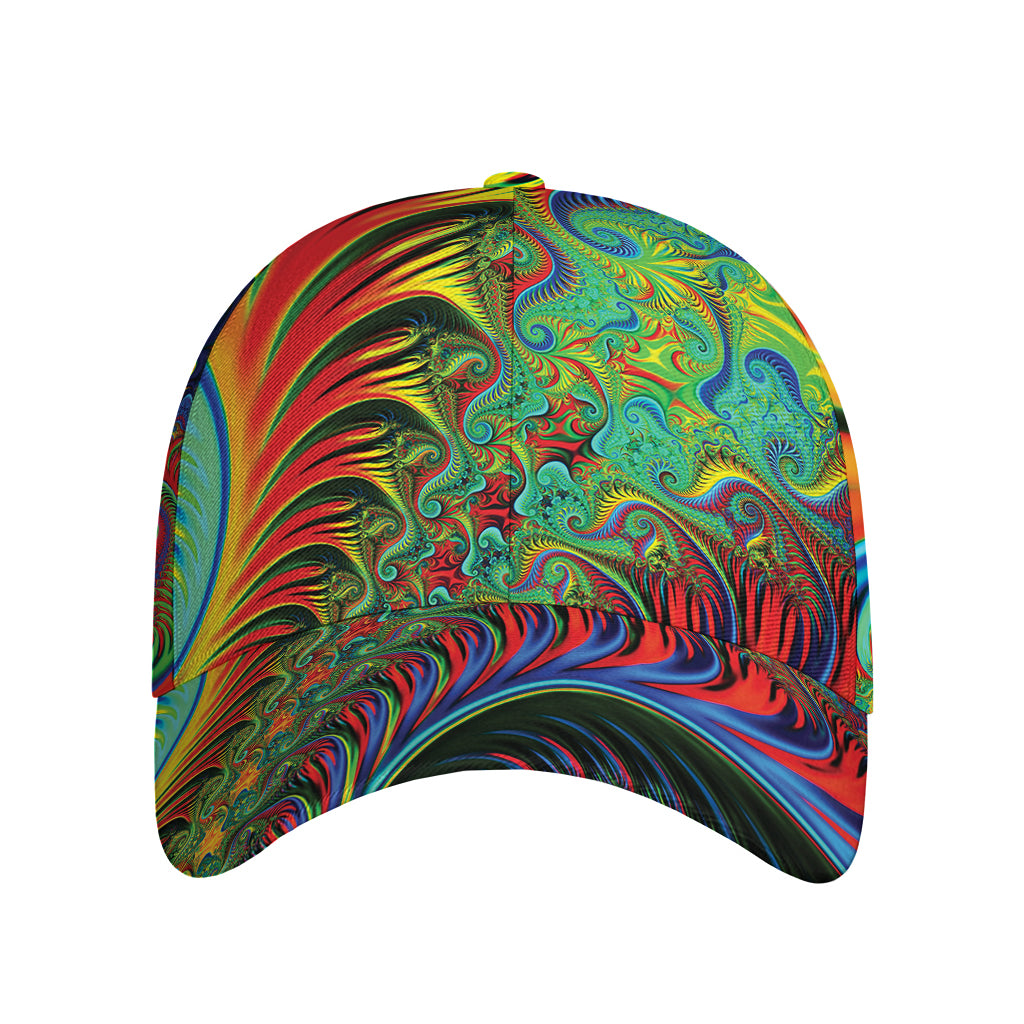 Psychedelic Fractal Print Baseball Cap