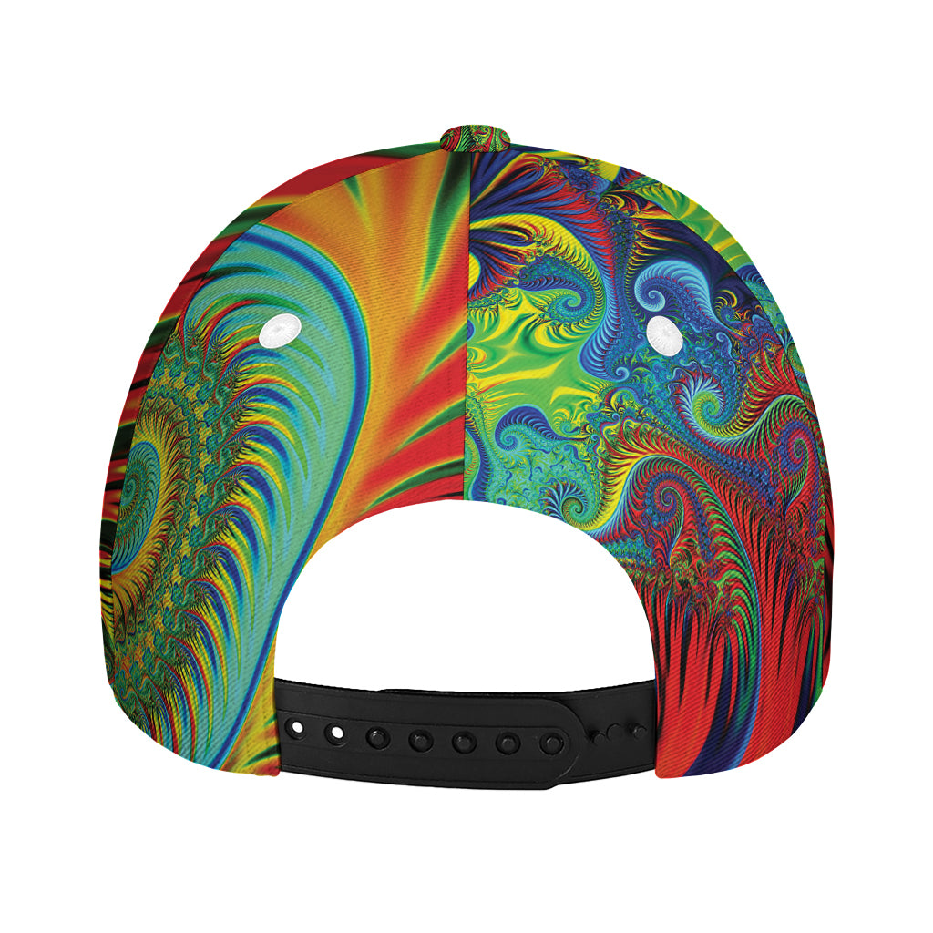 Psychedelic Fractal Print Baseball Cap