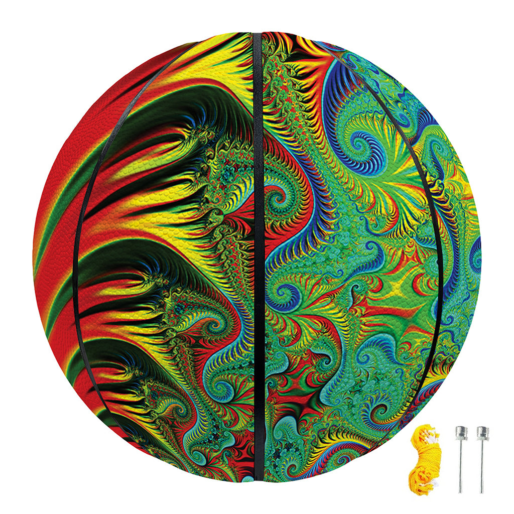 Psychedelic Fractal Print Basketball