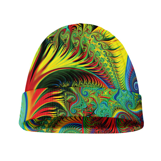 Psychedelic Fractal Print Beanie