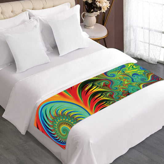 Psychedelic Fractal Print Bed Runner