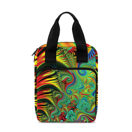 Psychedelic Fractal Print Bible Tote Bag