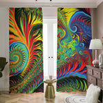 Psychedelic Fractal Print Blackout Pencil Pleat Curtains