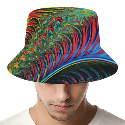 Psychedelic Fractal Print Bucket Hat