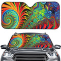 Psychedelic Fractal Print Car Windshield Sun Shade