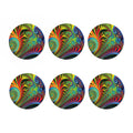 Psychedelic Fractal Print Coaster Set