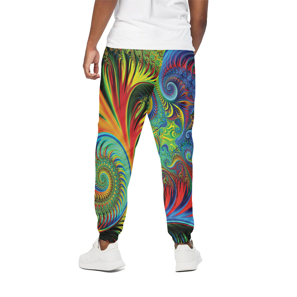 Psychedelic Fractal Print Cotton Pants