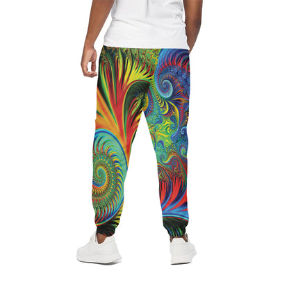 Psychedelic Fractal Print Cotton Pants