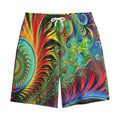 Psychedelic Fractal Print Cotton Shorts