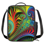 Psychedelic Fractal Print Crossbody Lunch Bag