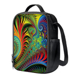 Psychedelic Fractal Print Crossbody Lunch Bag