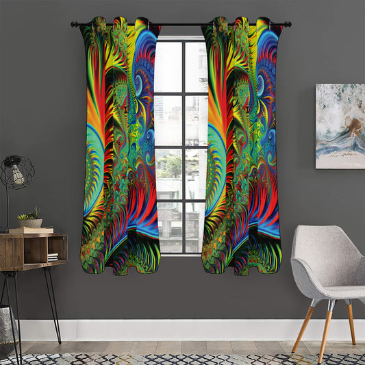 Psychedelic Fractal Print Curtain