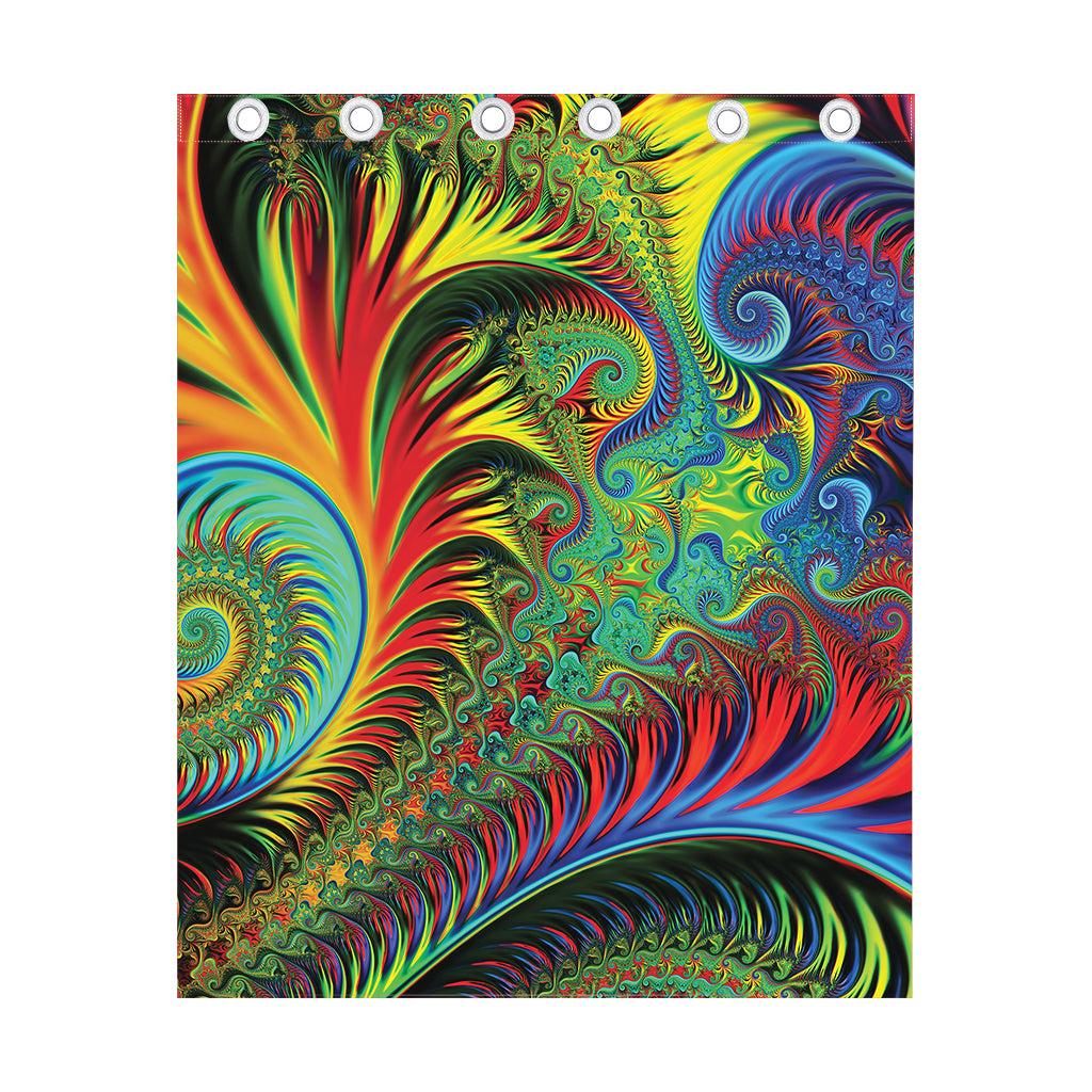 Psychedelic Fractal Print Curtain