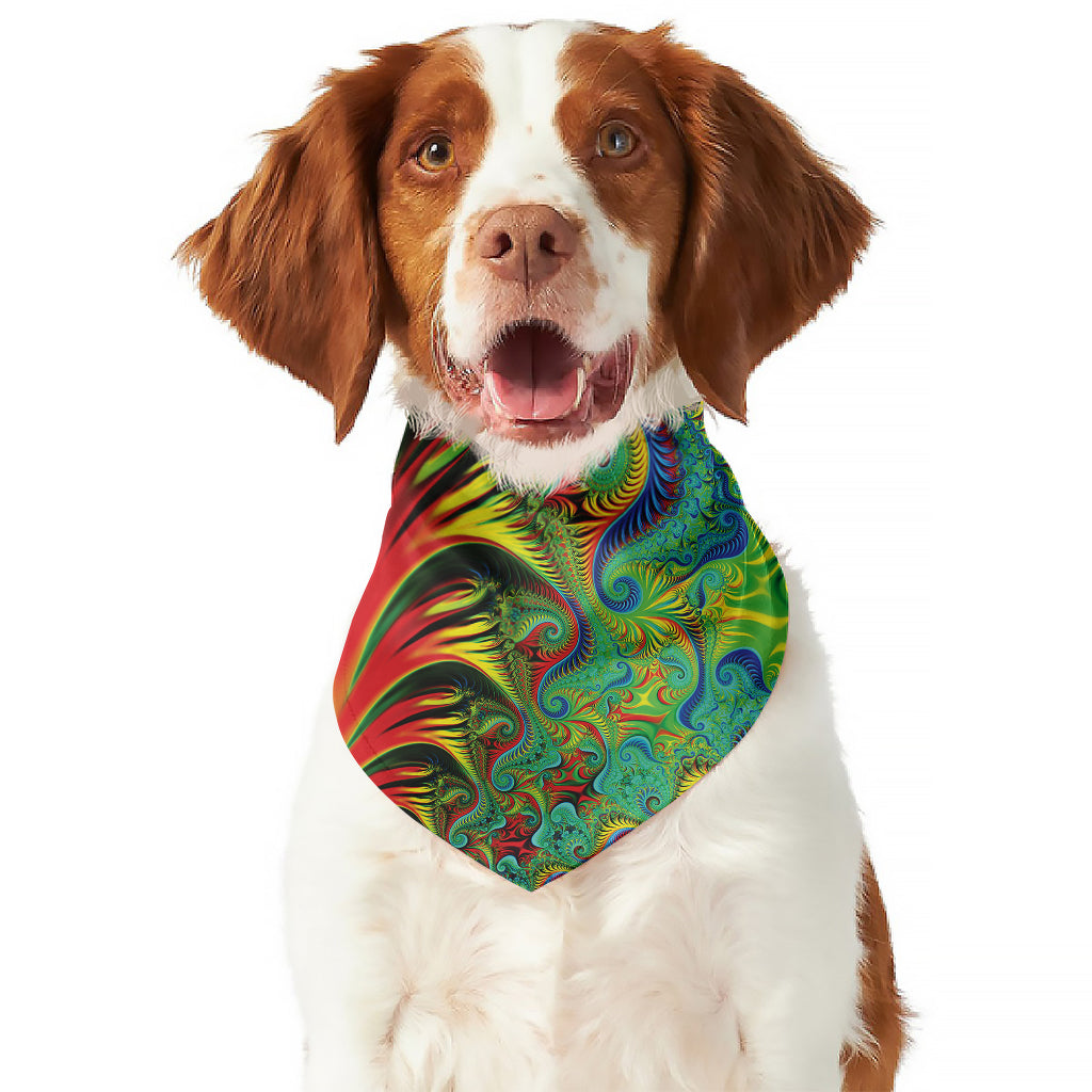 Psychedelic Fractal Print Dog Bandana