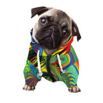 Psychedelic Fractal Print Dog Zip Up Hoodie