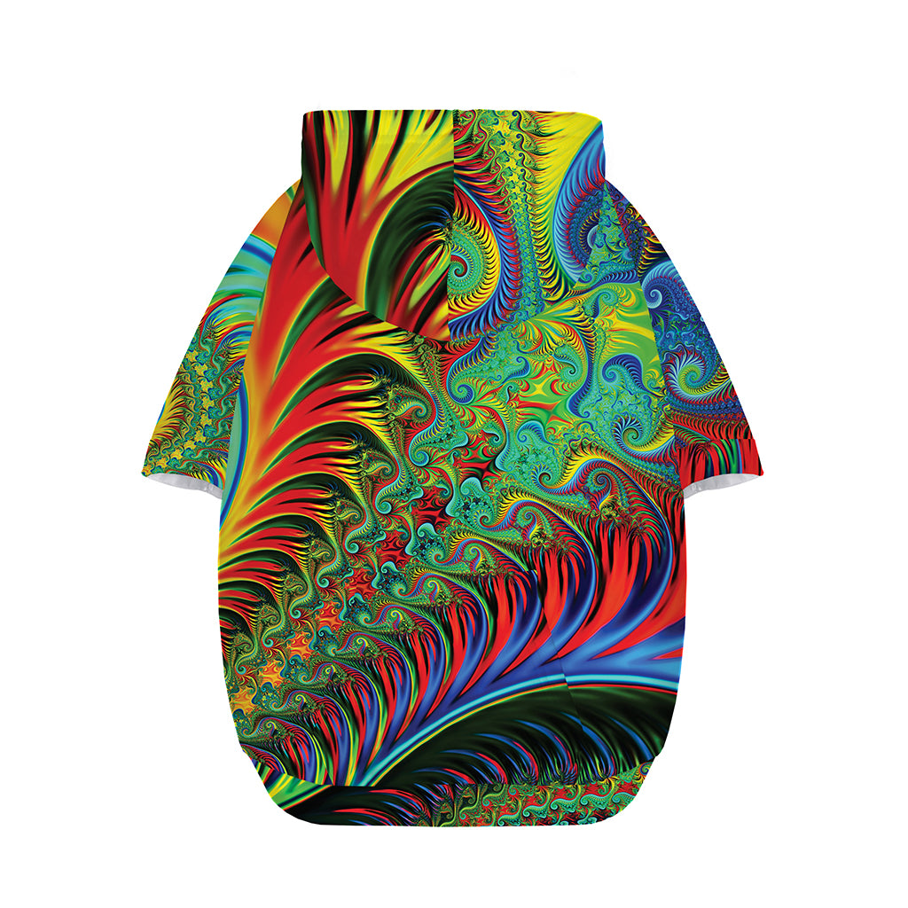 Psychedelic Fractal Print Dog Zip Up Hoodie