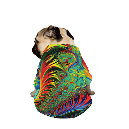 Psychedelic Fractal Print Dog Zip Up Jacket