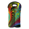 Psychedelic Fractal Print Double Neoprene Wine Tote