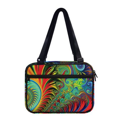 Psychedelic Fractal Print Double Strap Bible Bag