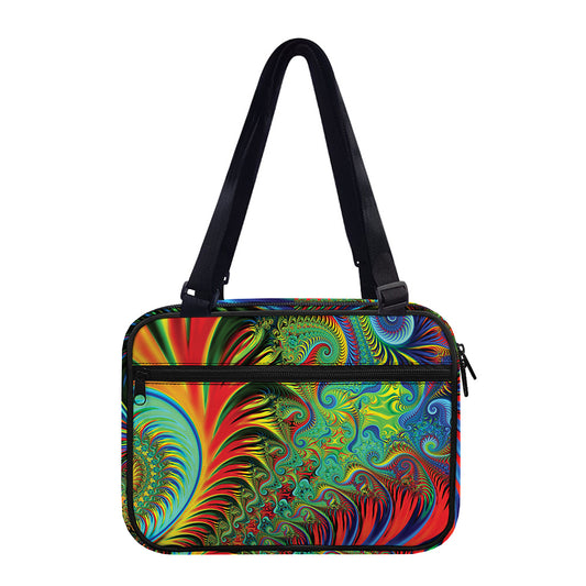 Psychedelic Fractal Print Double Strap Bible Bag