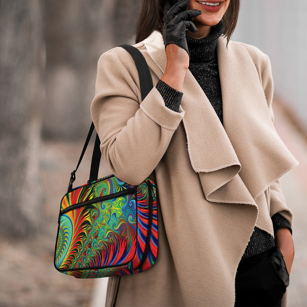 Psychedelic Fractal Print Double Strap Bible Bag