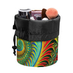 Psychedelic Fractal Print Drawstring Makeup Bag