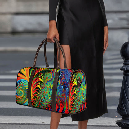 Psychedelic Fractal Print Duffle Bag