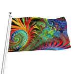 Psychedelic Fractal Print Flag