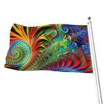 Psychedelic Fractal Print Flag