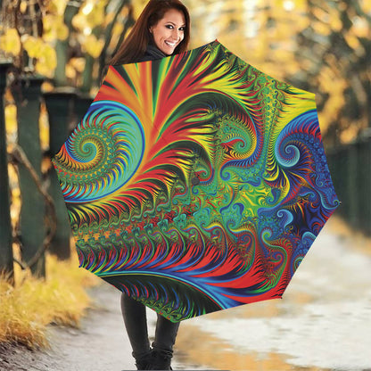 Psychedelic Fractal Print Foldable Umbrella