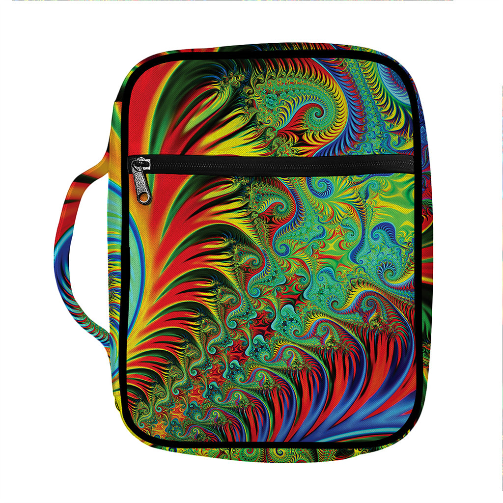 Psychedelic Fractal Print Front Pocket Bible Bag
