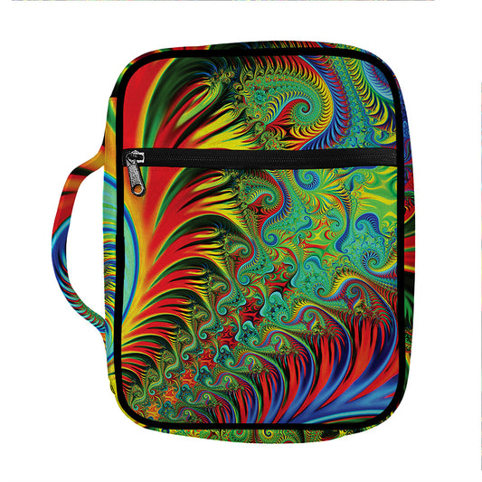 Psychedelic Fractal Print Front Pocket Bible Bag