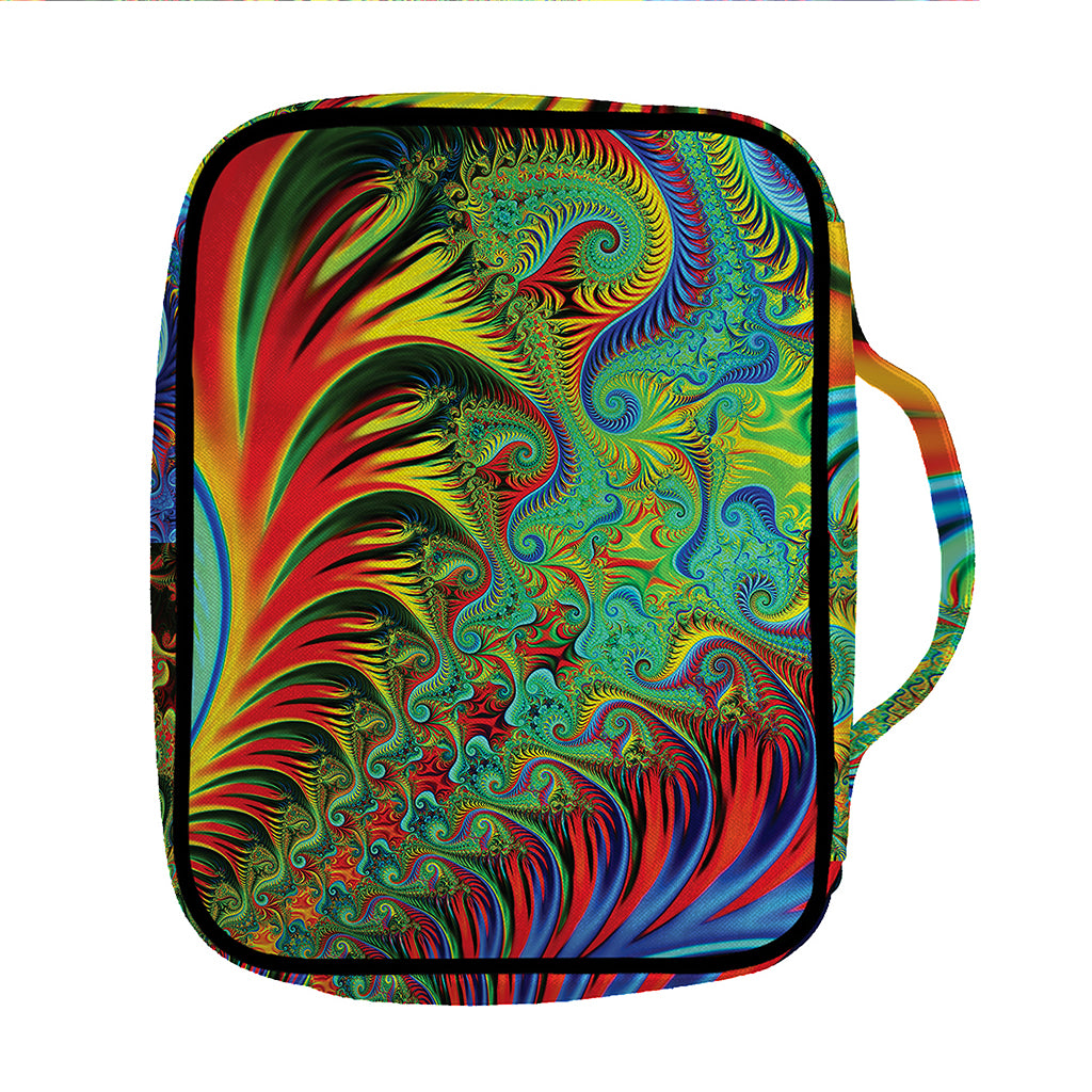 Psychedelic Fractal Print Front Pocket Bible Bag