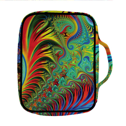 Psychedelic Fractal Print Front Pocket Bible Bag