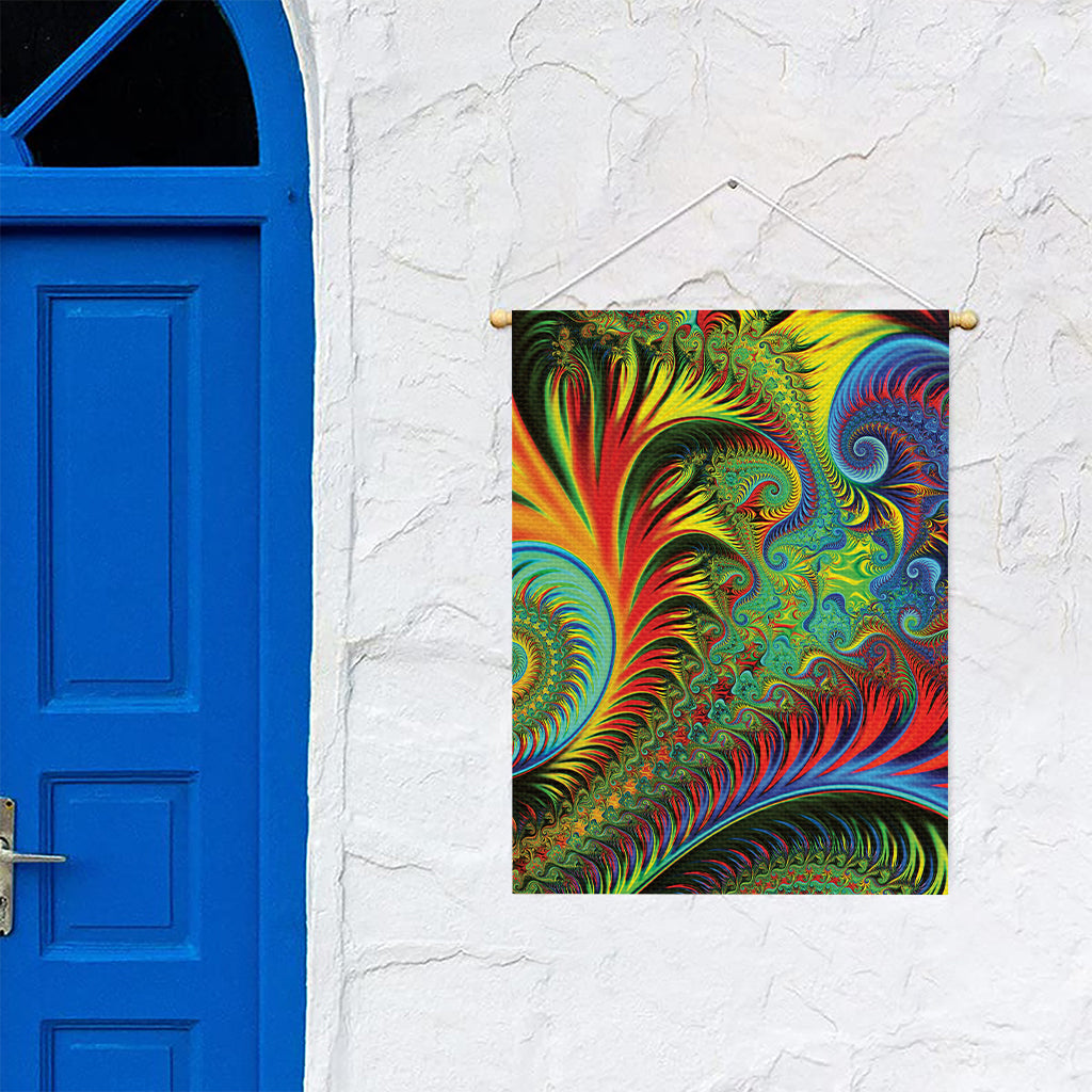 Psychedelic Fractal Print Garden Flag