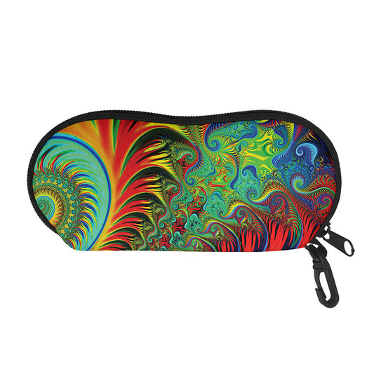 Psychedelic Fractal Print Glasses Case