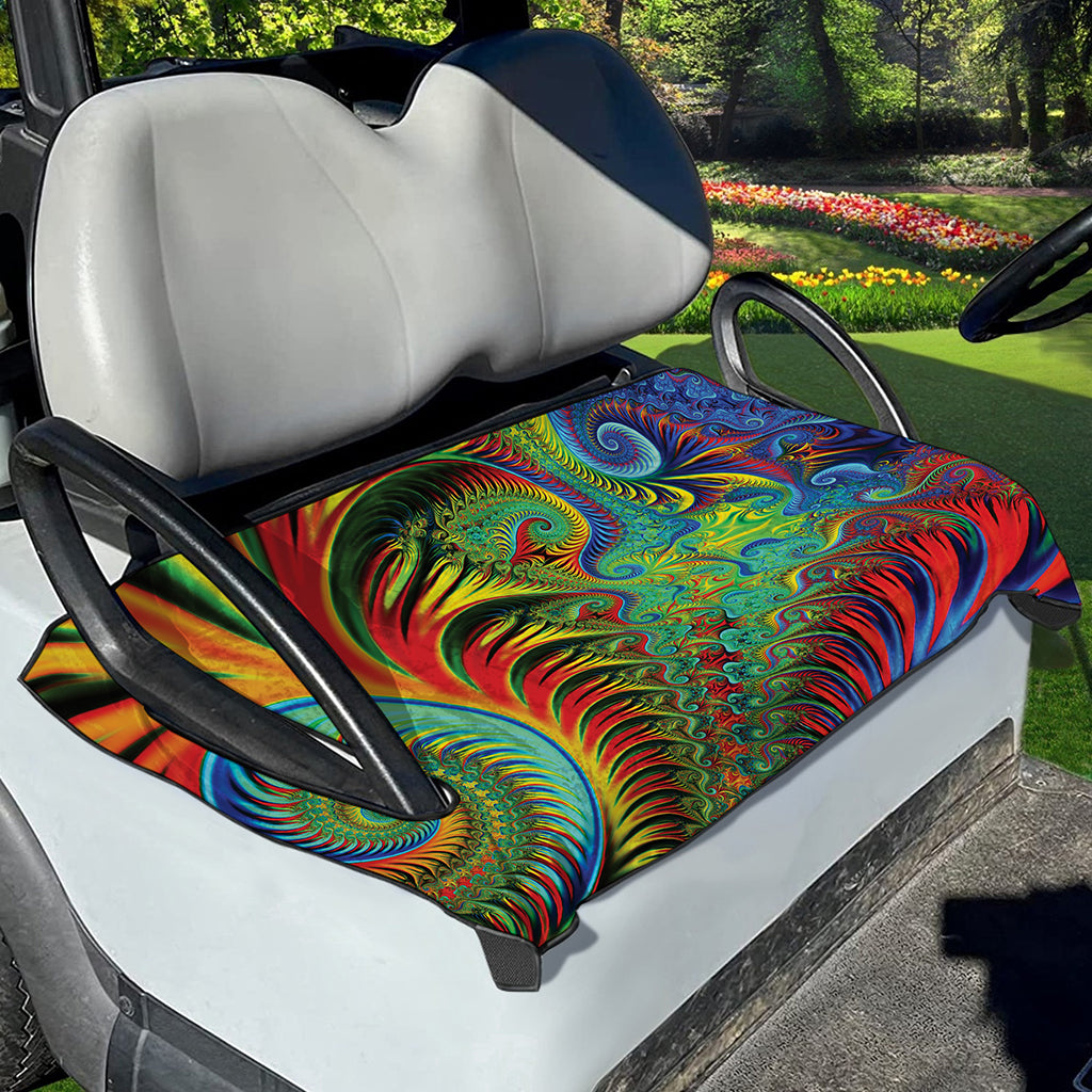 Psychedelic Fractal Print Golf Cart Seat Cover