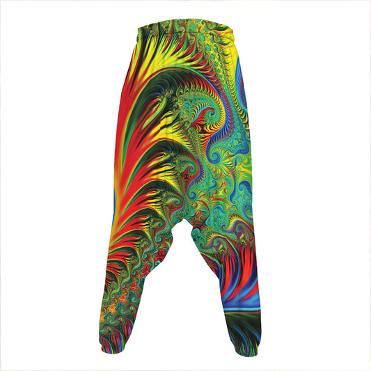 Psychedelic Fractal Print Hammer Pants