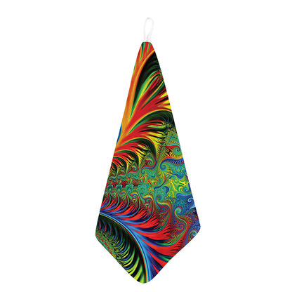 Psychedelic Fractal Print Hand Towel