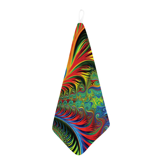 Psychedelic Fractal Print Hand Towel