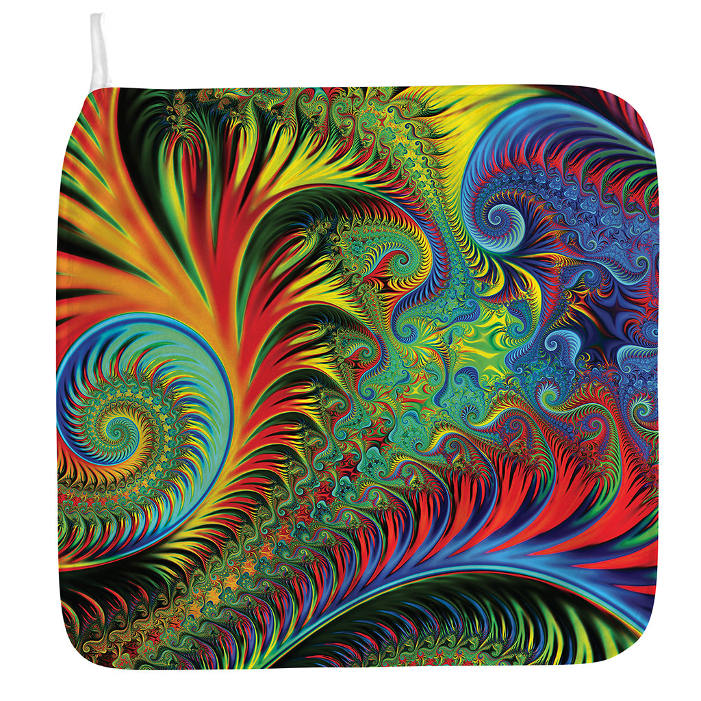 Psychedelic Fractal Print Hand Towel