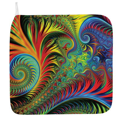 Psychedelic Fractal Print Hand Towel