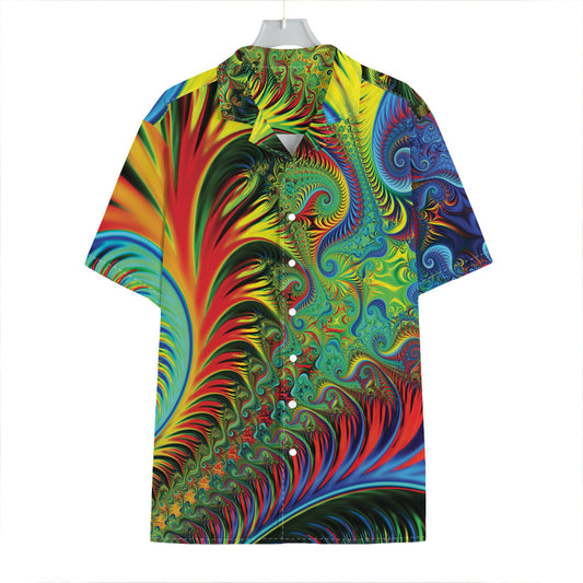 Psychedelic Fractal Print Hawaiian Shirt